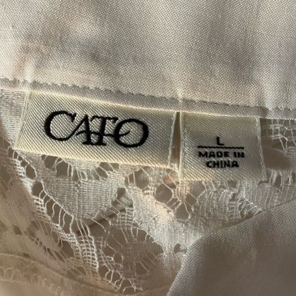 Cato White Top with lace insert details. NWT - Picture 4 of 7